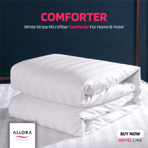 Allora Exclusive Solid White Stripe Comforter