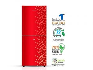  Refrigerator JE-203L GLOSSY SHINING RED FLOWER