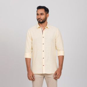 Sand Brown Semi Fit Casual Shirts