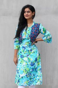 Screen Printed Cotton Kurti 
