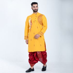 Men's Kathali Premium Cotton Printed Single Panjabi-19182P