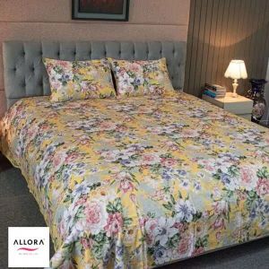 Monsoon Blooms Bedsheet – Yellow