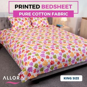 Allora Century Flower Printed Bedsheet