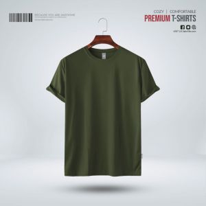 Mens Premium Blank T-shirt- Olive prime