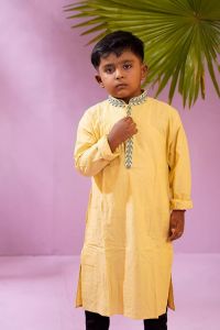 Yellow Color Cotton Boy Panjabi