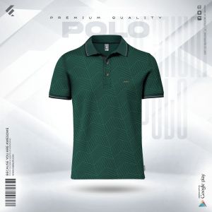 Premium Elite Edition Double PK Cotton Polo - Green prime