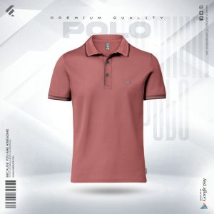 Premium Double PK Cotton Polo - Brick Red (prime)