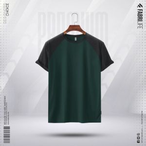 Fabrilife Mens Premium Short Sleeve Raglan -Green