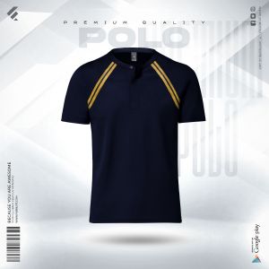 Premium Designer Edition Double PK Cotton Polo - Sapphirish