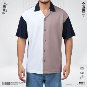 Premium Cuban Shirt - Lavenderash White