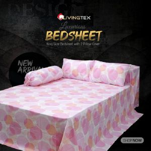 KING SIZE BEDSHEET WITH 2 PILLOW COVER 
