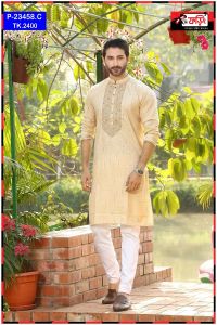 Cool & Comfy Summer Premium Embroidered Indian Cotton Panjabi