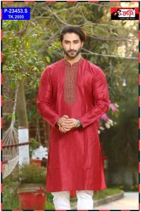 Cool And Comfy Summer Premium Embroidered Indian Silk Panjabi