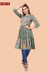 Attractive Design Embroidered Silk Tops