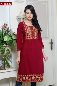 Embroidered Silk Single Kameez K-461