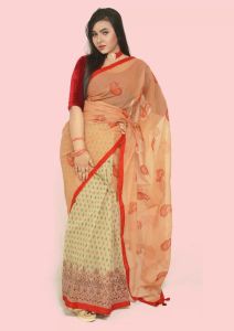 GC Block Printed Half Silk Saree (HSS200)