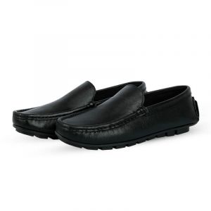 Black Leather Loafers Men's 