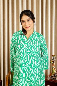 GreenPrinted Viscose Cut & Sew Kurti