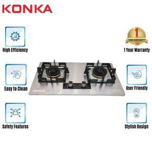 KONKA DOUBLE BURNER GAS COOKER GA-KG02 (KGA-BGS08)-LPG