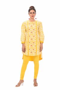 Yellow Cotton Embroidered Tunic