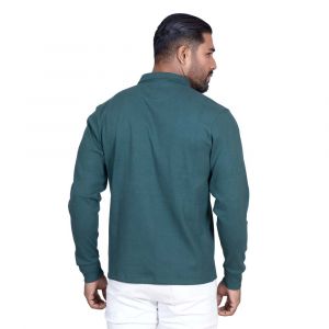 Green Long Sleeve Polo Shirt For Cozy Winter