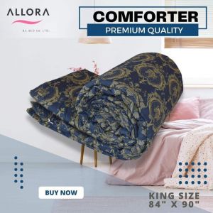 Navy Trophy Print Comforter