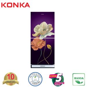 KONKA Refrigerator-KRT-200GB-3D Purple Magnolia-2-Door, Upper Freezer (200 Ltr)