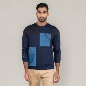 Denim Color Block Sweatshirt
