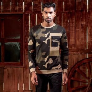 Color Block Camouflage Sweatshirt