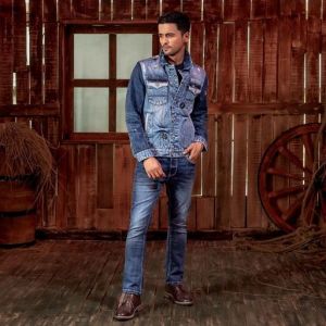 Destroyed Biker Denim Jacket