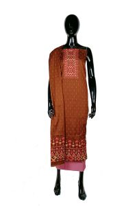 Chocolate Handloom Voile Printed Salwar Kameez Set