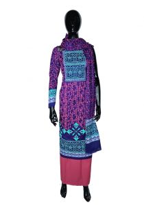 Purple Voile Printed Salwar Kameez Set